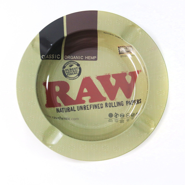 Mini Round Rolling Tray – 14cm Metal Herb Tray with Creative Prints