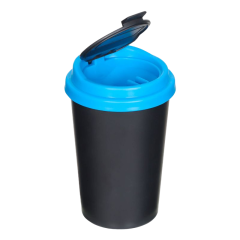 Plastic Car Ashtray with Flip Lid – Portable Auto Cigarette Butt Bucket, 85×128mm