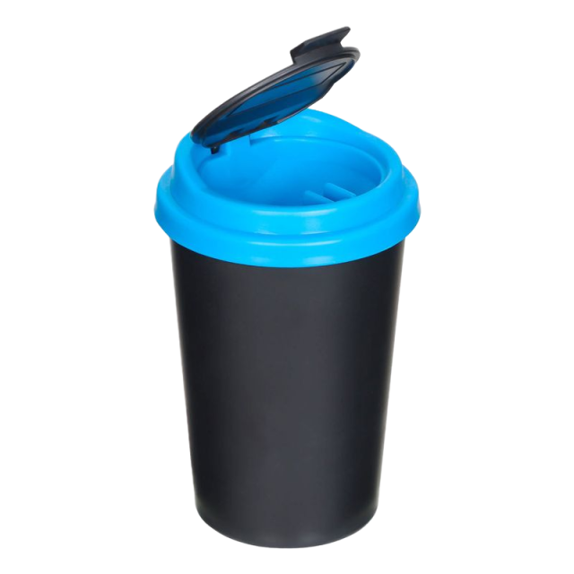 Plastic Car Ashtray with Flip Lid – Portable Auto Cigarette Butt Bucket, 85×128mm