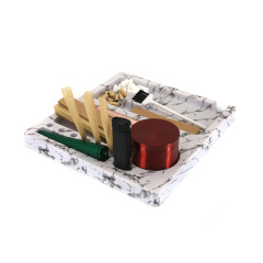 Multifunction ABS Rolling Tray – Marble Design Organizer