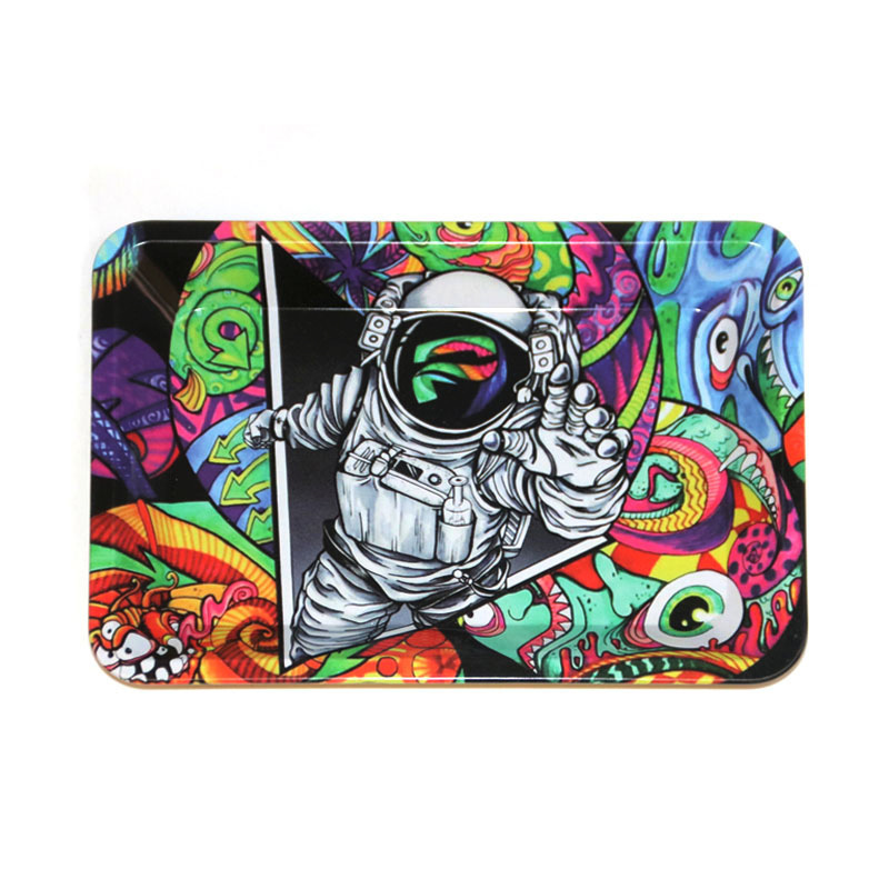 Mini Metal Rolling Tray – 180×125mm, Creative Printed Design