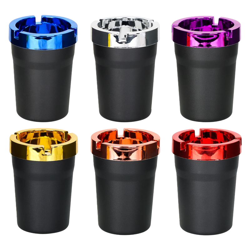 Electroplated Plastic Car Ashtray – Double Layer Detachable Butt Bucket, 62×108mm