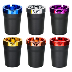 Electroplated Plastic Car Ashtray – Double Layer Detachable Butt Bucket, 62×108mm