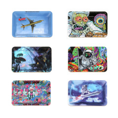 Mini Metal Rolling Tray – 180×125mm, Creative Printed Design