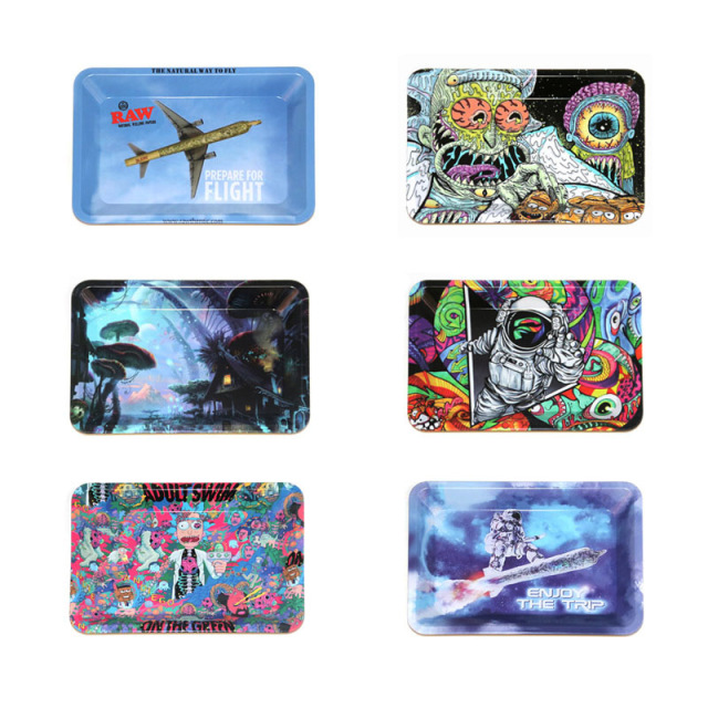 Mini Metal Rolling Tray – 180×125mm, Creative Printed Design