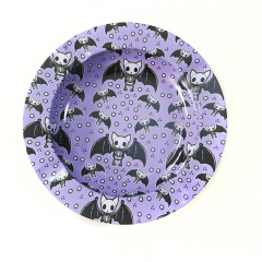 Mini Round Rolling Tray – 14cm Metal Herb Tray with Creative Prints