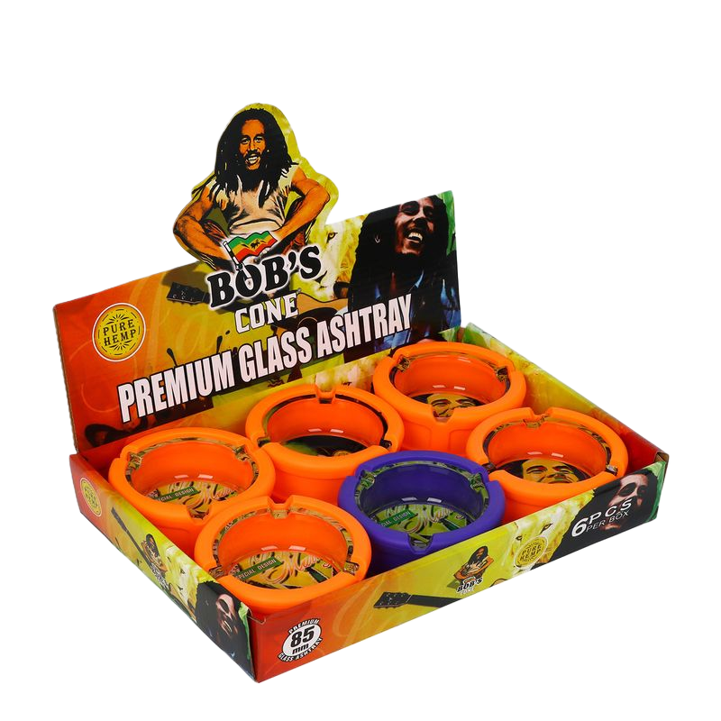 Bob’s Cone Premium 85mm Glass Ashtray Set with Silicone Ring