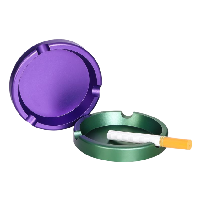 Aluminum Alloy Ashtray – Minimalist Round Design, 90mm Diameter