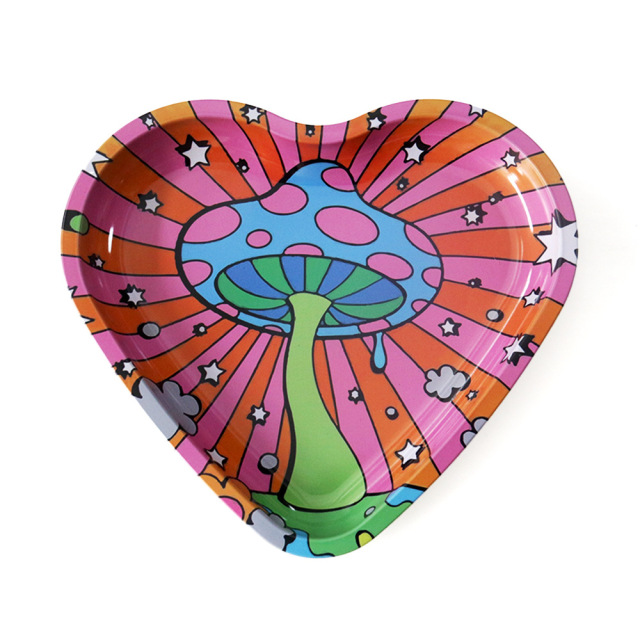 Heart-Shaped Metal Rolling Tray – 18×16.5cm, Creative Love Design