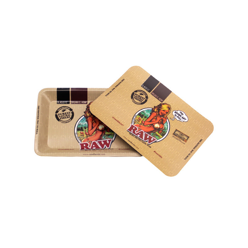 Magnetic Lid Rolling Tray Set – 180×125mm Metal Tray with PVC Magnetic Cover