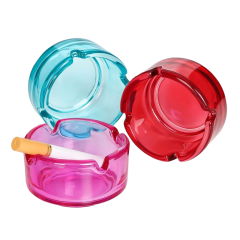 73mm Round Colored Glass Ashtray – Compact & Durable