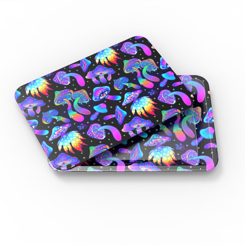 Magnetic Lid Rolling Tray Set – 180×125mm Metal Tray with PVC Magnetic Cover