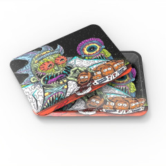 Magnetic Lid Rolling Tray Set – 180×125mm Metal Tray with PVC Magnetic Cover