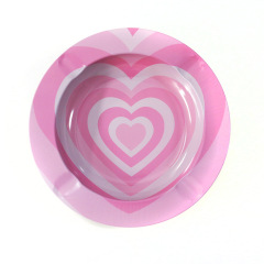 Mini Round Rolling Tray – 14cm Metal Herb Tray with Creative Prints