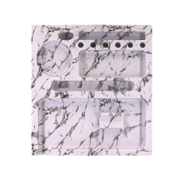 Multifunction ABS Rolling Tray – Marble Design Organizer