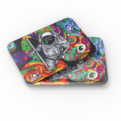Magnetic Lid Rolling Tray Set – 180×125mm Metal Tray with PVC Magnetic Cover