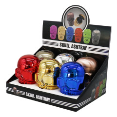 Skull Car Ashtray with LED Light – Metal Skull Design, Portable Car Ashtray