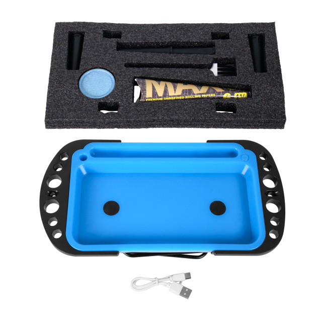LED Rolling Tray with Stand – Multifunction Smoking Station