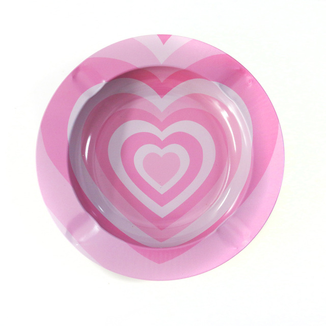 Mini Round Rolling Tray – 14cm Metal Herb Tray with Creative Prints