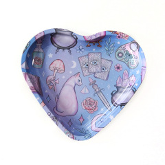 Heart-Shaped Metal Rolling Tray – 18×16.5cm, Creative Love Design