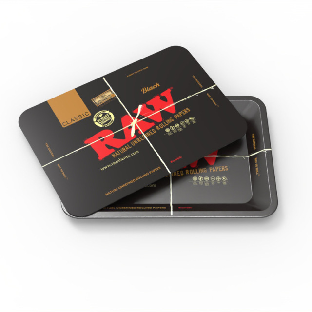 Magnetic Lid Rolling Tray Set – 180×125mm Metal Tray with PVC Magnetic Cover