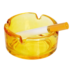 73mm Round Colored Glass Ashtray – Compact & Durable