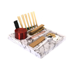 Multifunction ABS Rolling Tray – Marble Design Organizer
