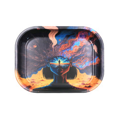 Metal Rolling Tray – 180×140mm, Creative Printed Design
