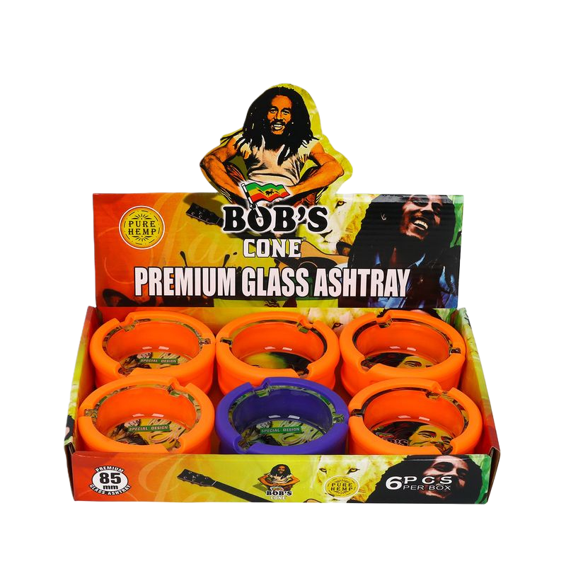 Bob’s Cone Premium 85mm Glass Ashtray Set with Silicone Ring