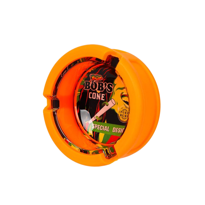 Bob’s Cone Premium 85mm Glass Ashtray Set with Silicone Ring