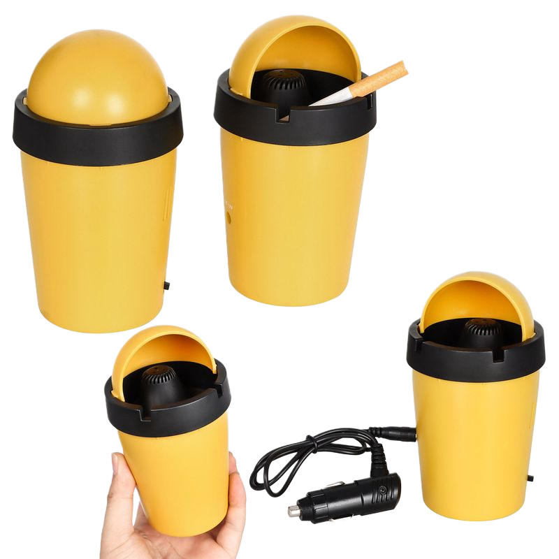 Car Ashtray with Lid – Auto Extinguishing Plastic Ashtray, 147×82mm