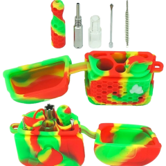 Silicone Honeycomb Nectar Collector with Stainless Steel Tip – Portable Smoking Pipe