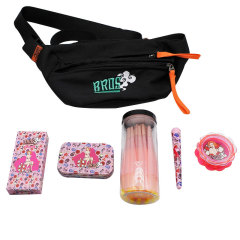 Shoulder Bag Smoking Kit – 6-Piece Set with Grinder, Rolling Papers, Tray & Storage Accessories