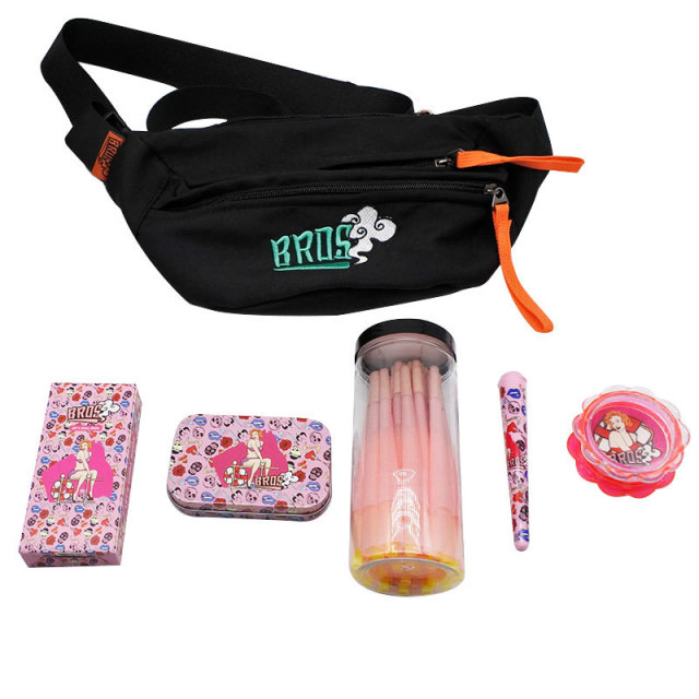 Shoulder Bag Smoking Kit – 6-Piece Set with Grinder, Rolling Papers, Tray & Storage Accessories