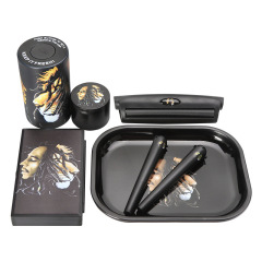 Deluxe Smoking Gift Set with Rolling Tray, Grinder, Storage Jar, Cone Tube & Rolling Machine