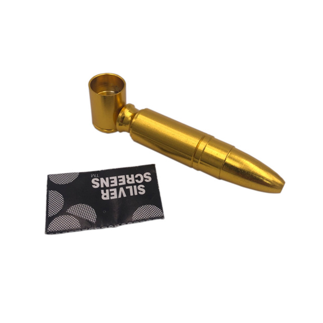 Mini Metal Pipe Smoking Kit with Grinder, Screens & Portable Tin Box