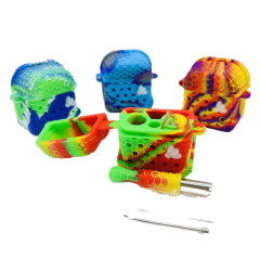 Silicone Honeycomb Nectar Collector with Stainless Steel Tip – Portable Smoking Pipe