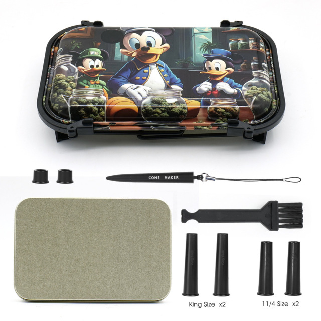 Multifunctional Rolling Tray Set with Dual Slots | Portable Smoking Accessories Station