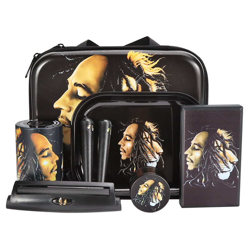 Deluxe Smoking Gift Set with Rolling Tray, Grinder, Storage Jar, Cone Tube & Rolling Machine