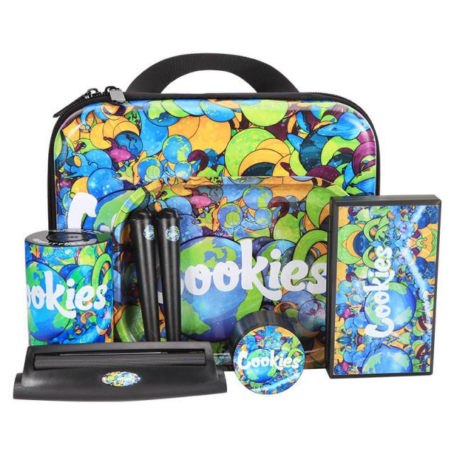 Deluxe Smoking Gift Set with Rolling Tray, Grinder, Storage Jar, Cone Tube & Rolling Machine