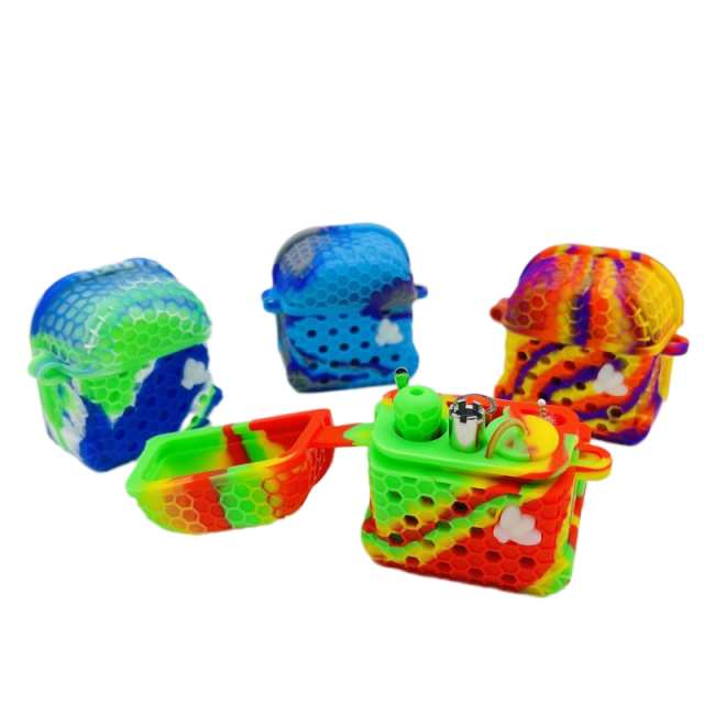 Silicone Honeycomb Nectar Collector with Stainless Steel Tip – Portable Smoking Pipe