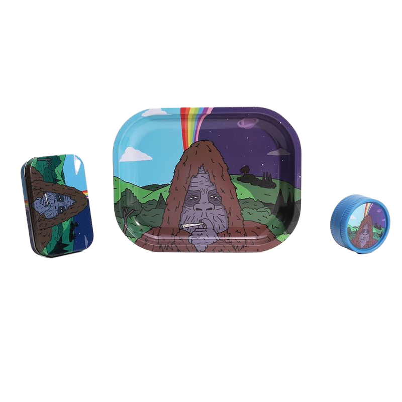Rolling Tray Kit with Grinder & Storage – 18×14 cm Metal Tray Smoking Accessories Set