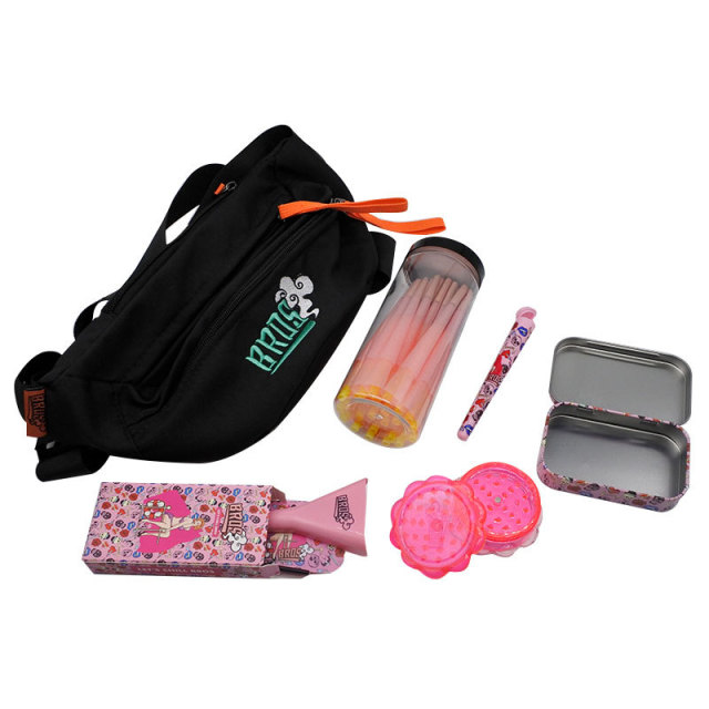 Shoulder Bag Smoking Kit – 6-Piece Set with Grinder, Rolling Papers, Tray & Storage Accessories