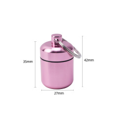 Mini Aluminum Alloy Pill Case with Keychain | Portable Airtight Storage Jar for Coins, Pills & Earplugs