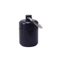 Mini Aluminum Alloy Pill Case with Keychain | Portable Airtight Storage Jar for Coins, Pills & Earplugs
