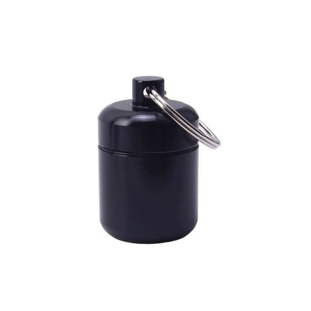 Mini Aluminum Alloy Pill Case with Keychain | Portable Airtight Storage Jar for Coins, Pills & Earplugs
