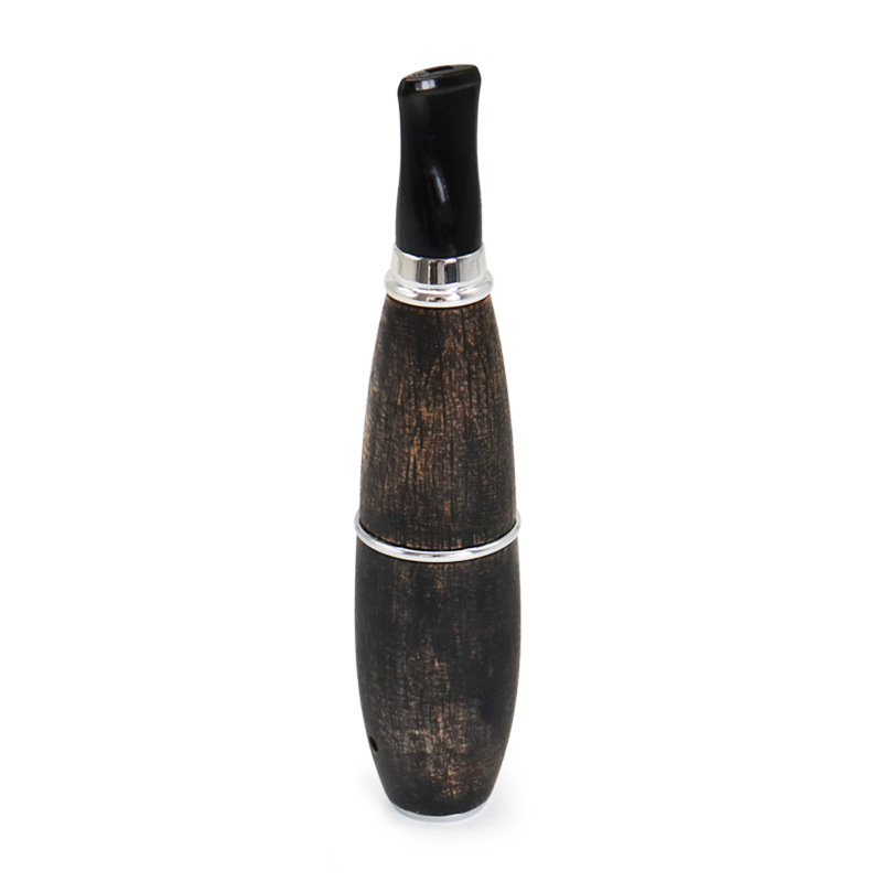 Handcrafted Wooden Torpedo Pipe | Portable Retro Wood Tobacco Pipe with Pouch