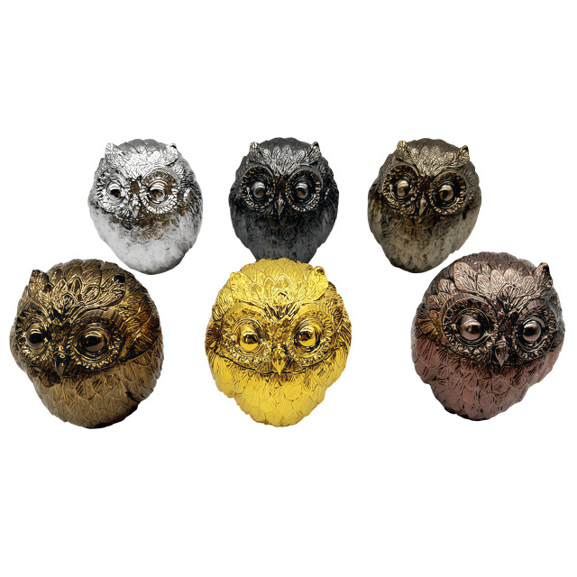 Owl Shape Zinc Alloy Grinder – 3 Layers Creative Herb Grinder for Tobacco and Spices