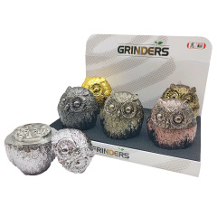 Owl Shape Zinc Alloy Grinder – 3 Layers Creative Herb Grinder for Tobacco and Spices