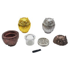 Owl Shape Zinc Alloy Grinder – 3 Layers Creative Herb Grinder for Tobacco and Spices